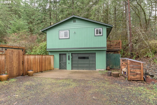 29536 Simmons Rd, Eugene, OR 97405 - view of front of property with a wooded view and an attached garage