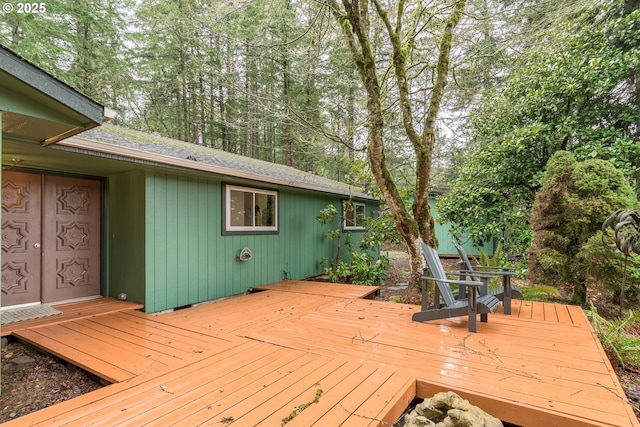 view of wooden deck