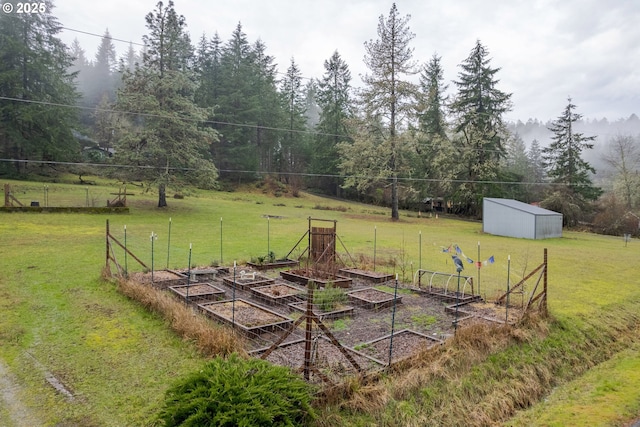 29536 Simmons Rd, Eugene, OR 97405 - view of yard with a garden and an outdoor structure