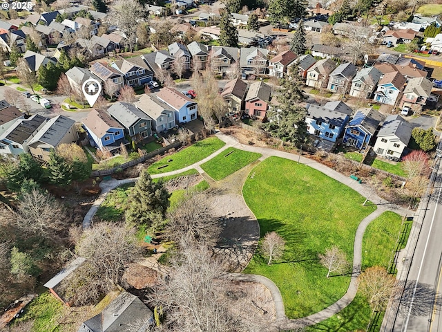 bird's eye view with a residential view