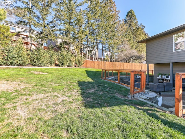 view of yard featuring fence