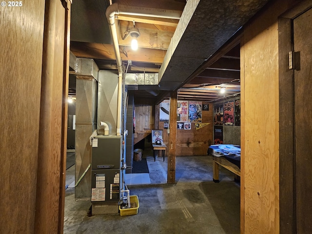 view of unfinished basement