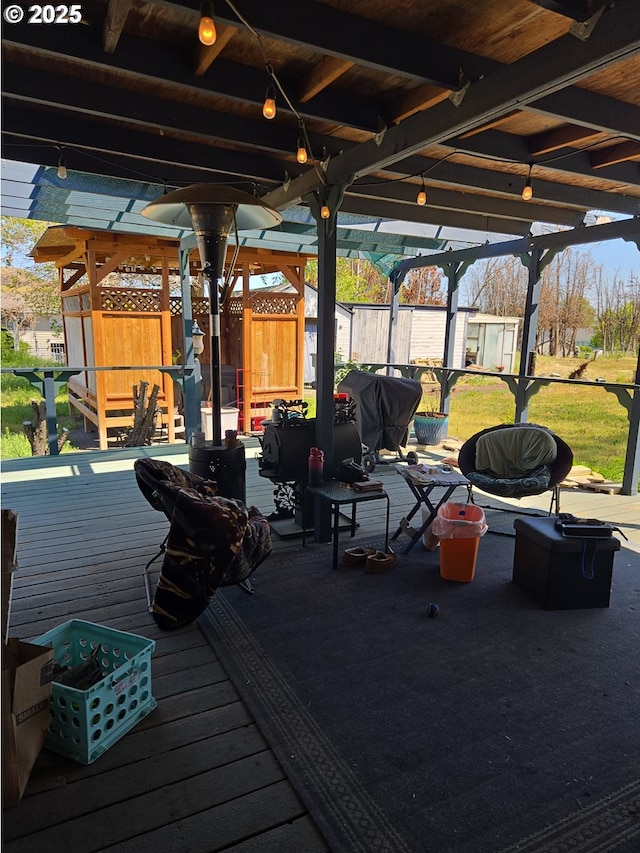 160 NW Logan Dr, Hermiston, OR 97838 - deck featuring an outdoor fire pit