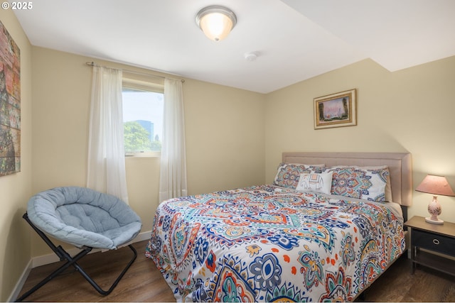 bedroom featuring dark wood-type flooring