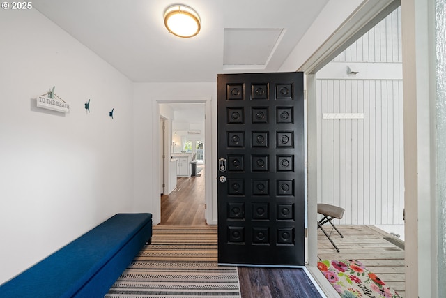 interior space featuring wood finished floors