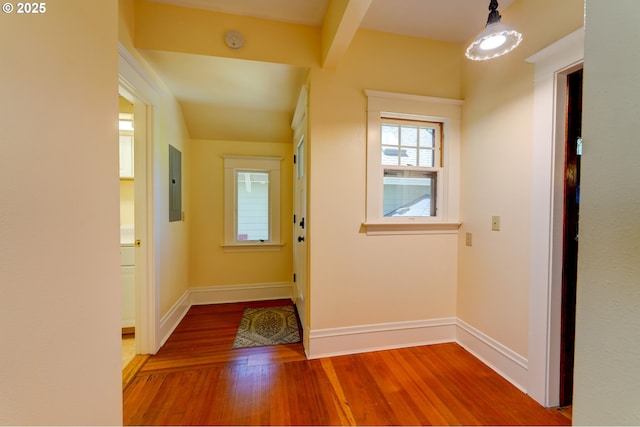 1203 SE 53rd Ave, Portland, OR 97215 - hall with wood finished floors and electric panel