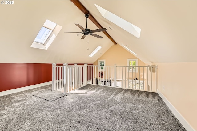 1203 SE 53rd Ave, Portland, OR 97215 - additional living space with a skylight, ceiling fan, and carpet