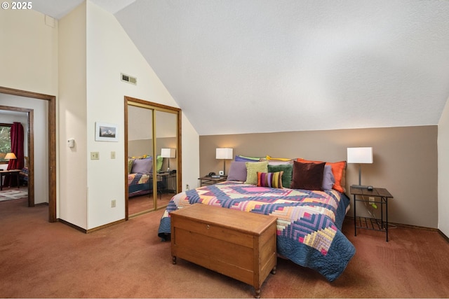 70198 E Barlow Trail Rd, Rhododendron, OR 97049 - bedroom with light carpet, vaulted ceiling, and a closet