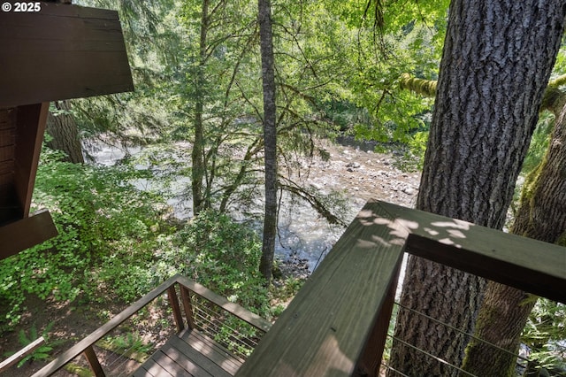 70198 E Barlow Trail Rd, Rhododendron, OR 97049 - deck with a water view and a forest view