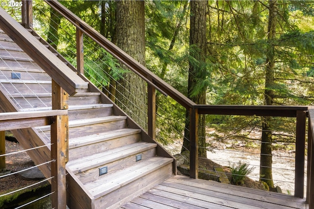 70198 E Barlow Trail Rd, Rhododendron, OR 97049 - wooden deck with stairway