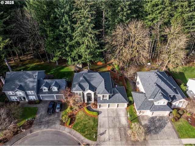 bird's eye view with a residential view