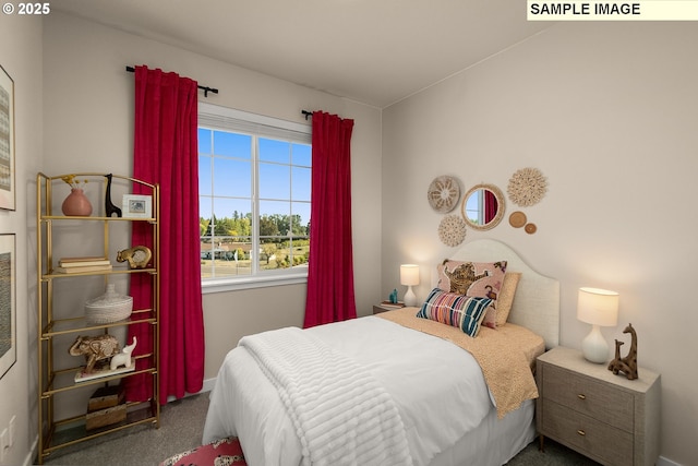 bedroom with carpet floors