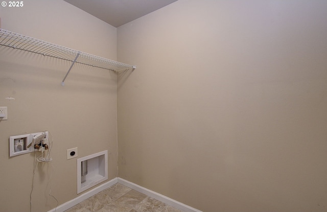 laundry area with electric dryer hookup and washer hookup