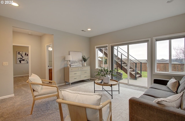 view of carpeted living room