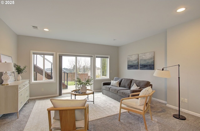 view of carpeted living room