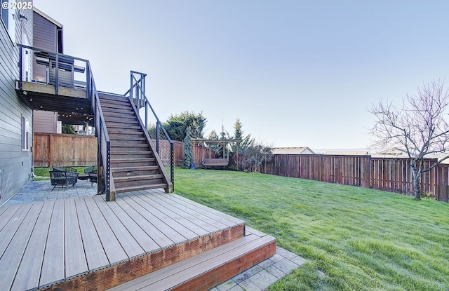 view of yard featuring a deck