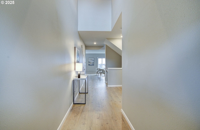 hall featuring light wood-type flooring