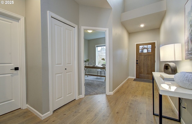 entryway featuring light wood-type flooring