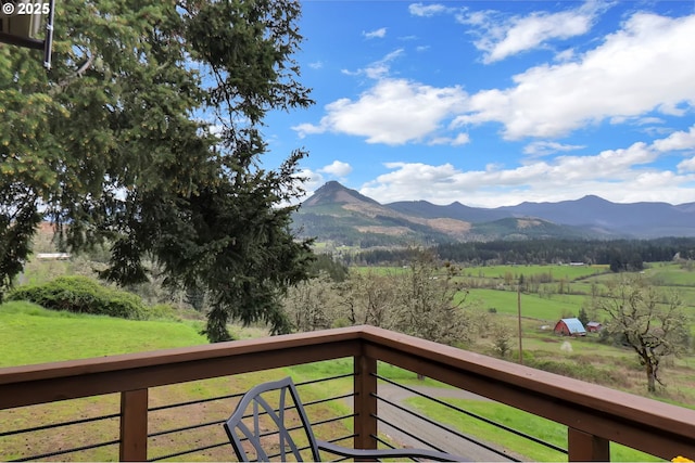 view of mountain background with rural landscape