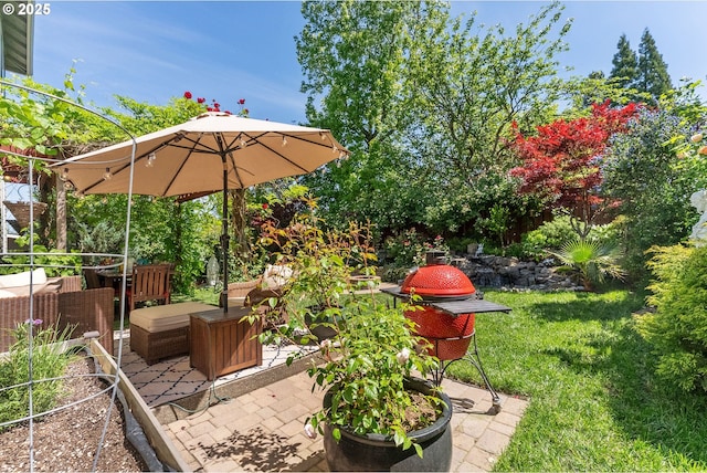 3356 NW 153rd Ter, Portland, OR 97229 - view of yard featuring an outdoor living space and a patio