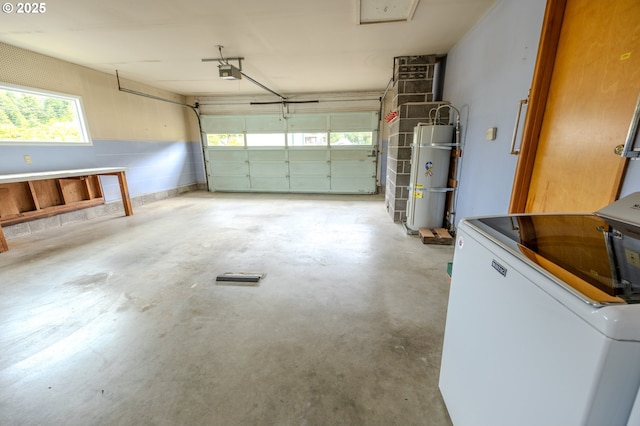 745 N 8th St, Lakeside, OR 97449 - garage with washer / clothes dryer, water heater, and a garage door opener