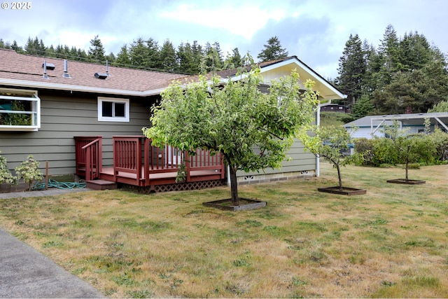 745 N 8th St, Lakeside, OR 97449 - view of grassy yard with a deck