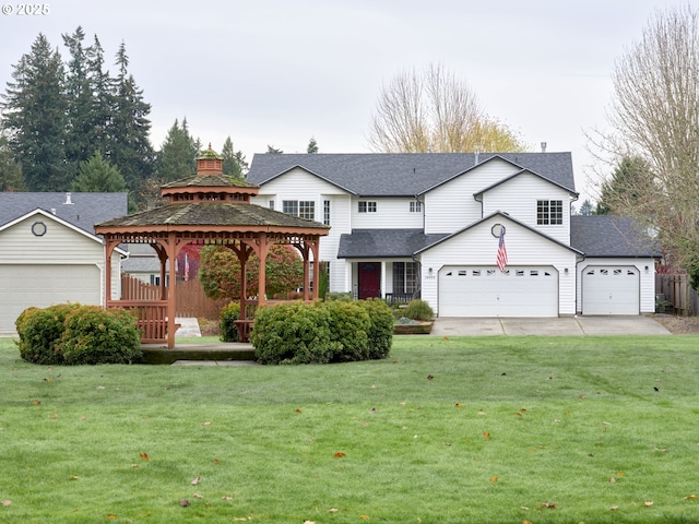 14604 NW 7th Pl, Vancouver, WA 98685 - view of front of house with a garage, a gazebo, a front yard, and driveway
