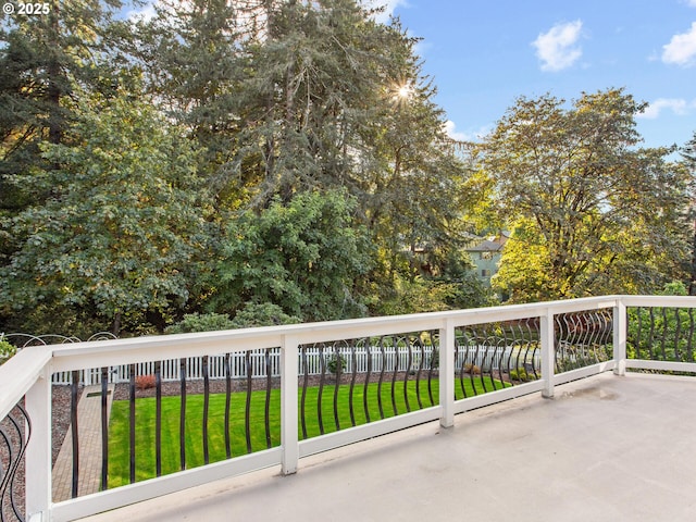 view of patio featuring fence