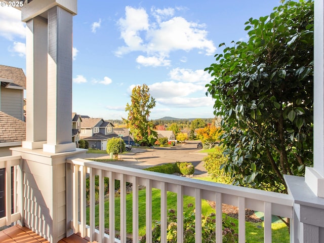 balcony with a residential view