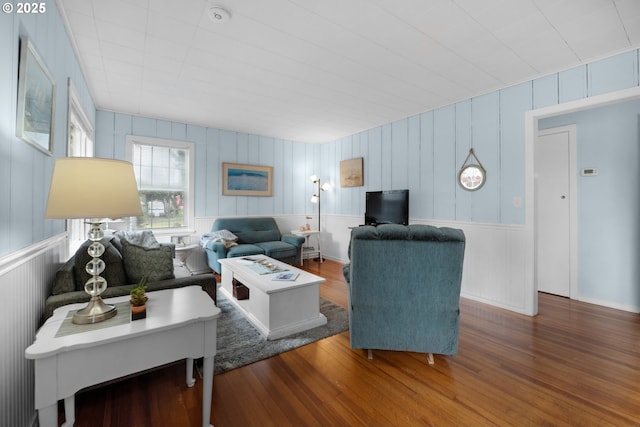 living area featuring wood finished floors