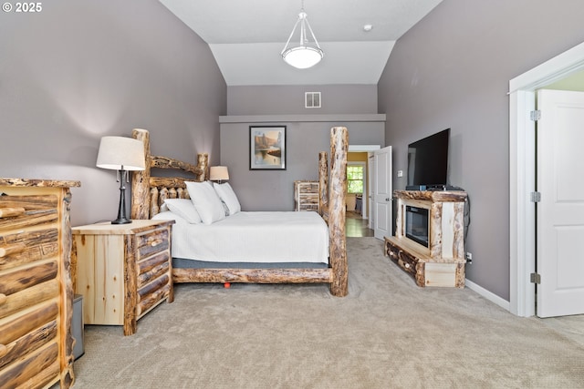 862 NW Edgewood Pl, Albany, OR 97321 - bedroom featuring carpet and vaulted ceiling