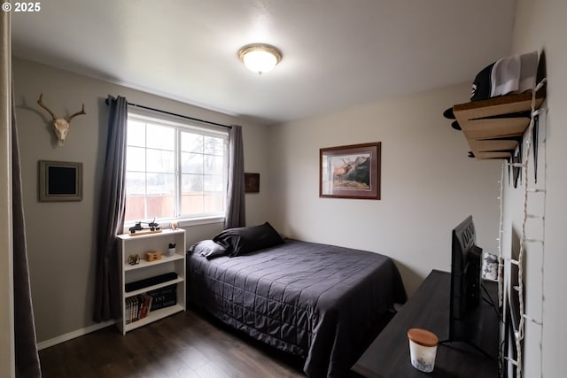 bedroom featuring dark wood-type flooring