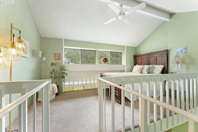 43605 State Highway 38 Unit 22, Reedsport, OR 97467 - bedroom featuring carpet flooring, a ceiling fan, and a textured ceiling