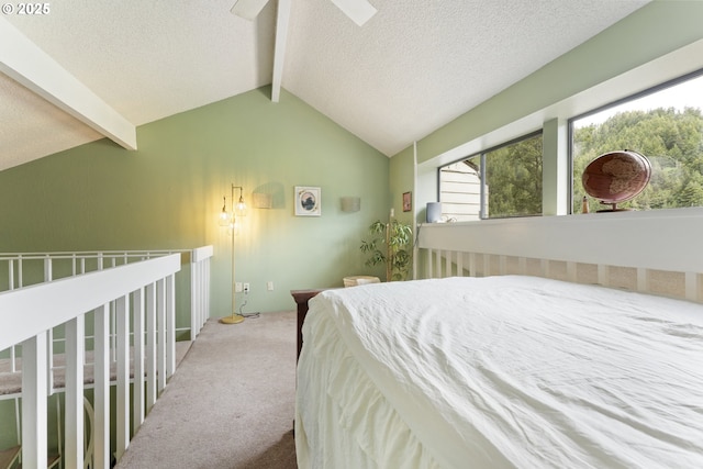 43605 State Highway 38 Unit 22, Reedsport, OR 97467 - bedroom with carpet floors, a textured ceiling, and a ceiling fan