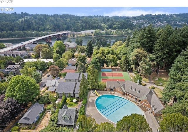 7952 SE 6th Ave, Portland, OR 97202 - drone / aerial view of a notable bridge, a large body of water, and a forest