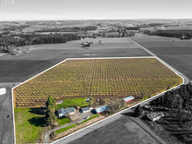 bird's eye view featuring a rural view