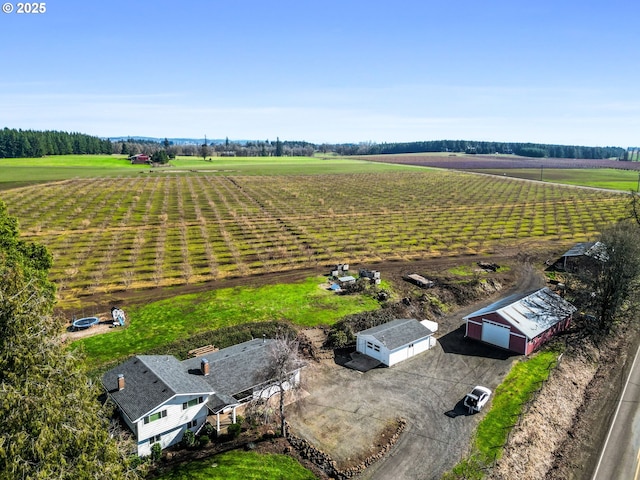 bird's eye view with a rural view