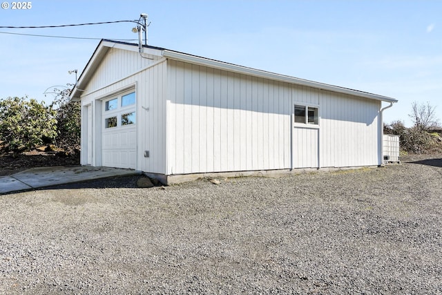 view of detached garage