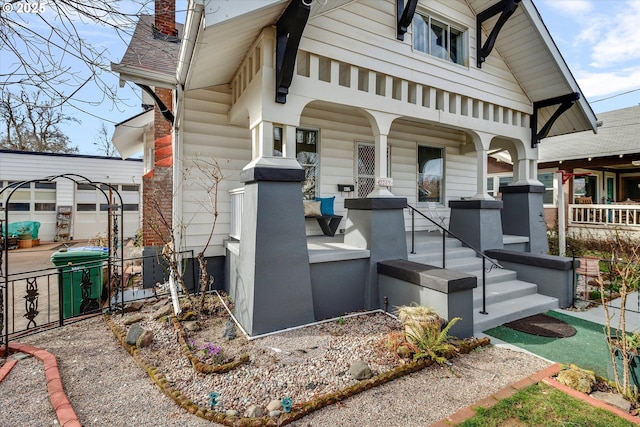 exterior space featuring a porch