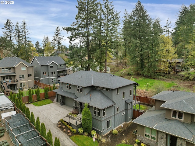 bird's eye view with a residential view