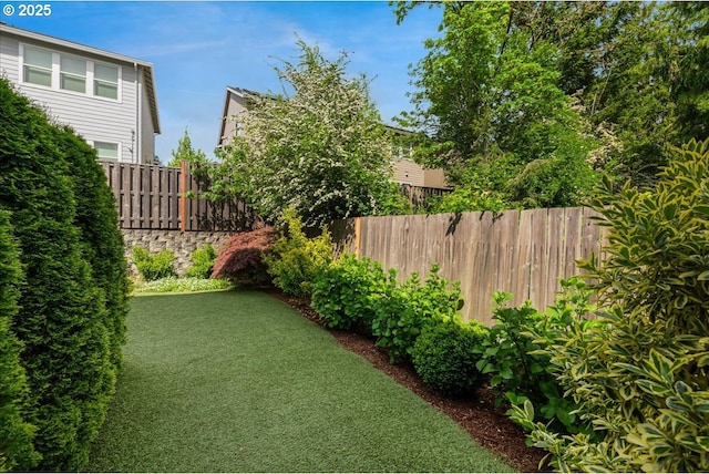 view of yard with fence