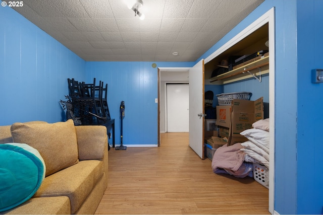 living room with wood finished floors