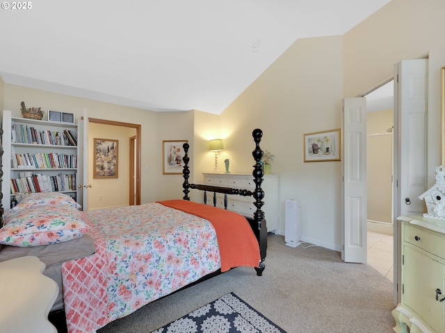 1689 Huckleberry Dr, Seaside, OR 97138 - bedroom featuring light carpet and lofted ceiling