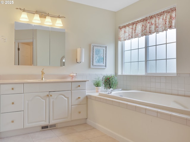 1689 Huckleberry Dr, Seaside, OR 97138 - full bath featuring a bath, vanity, and tile patterned floors