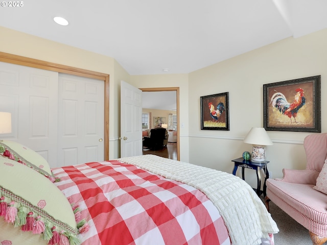 1689 Huckleberry Dr, Seaside, OR 97138 - bedroom featuring a closet and recessed lighting
