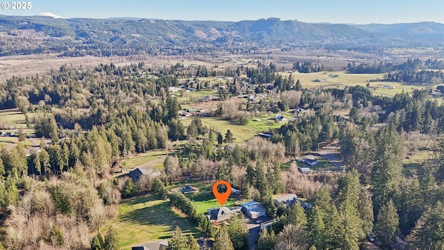 bird's eye view featuring a mountain view