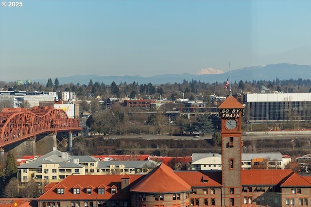 property's view of city with a mountain view