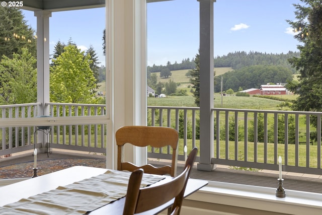 view of sunroom