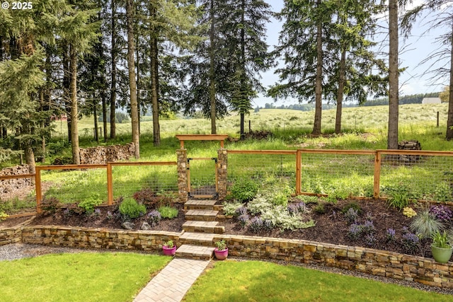 view of yard with fence