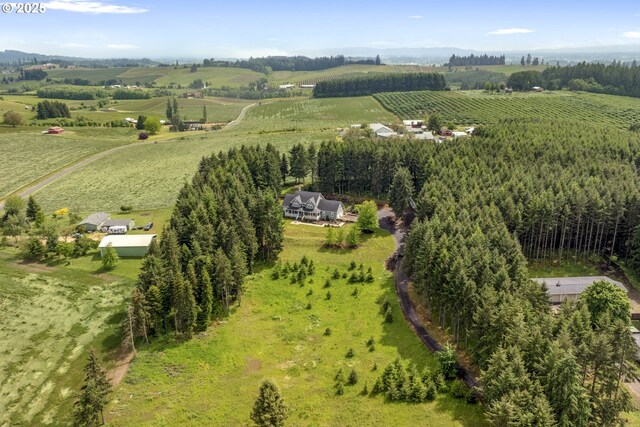 overview of rural landscape with farmland